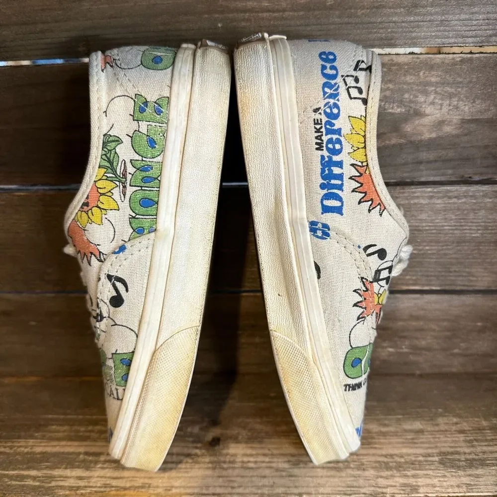 Kids Vans Era Eco Theory Canvas Casual Skateboarding Sneakers Shoes Size 2 Y GUC